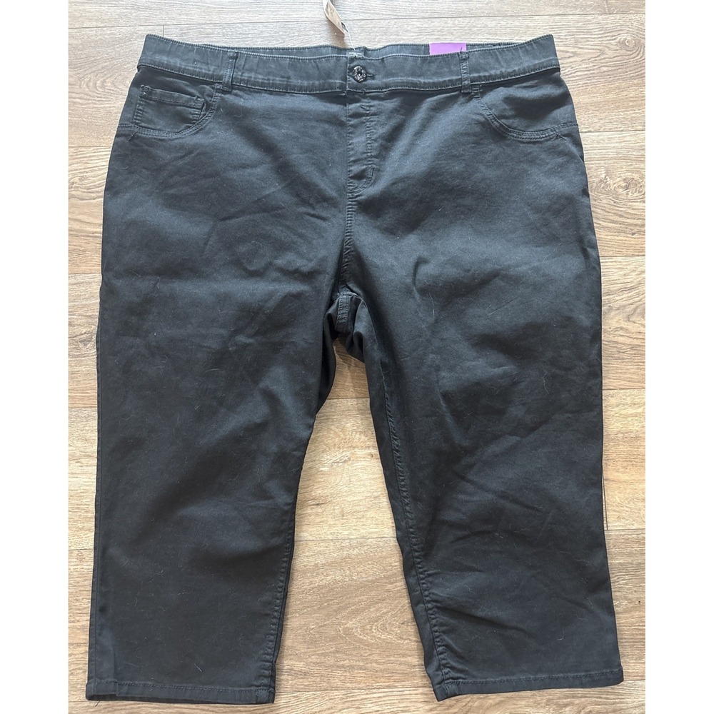 Lane Bryant Women's Black Capri Pants Plus Size 28 Casual Stretch Fit clamdigger